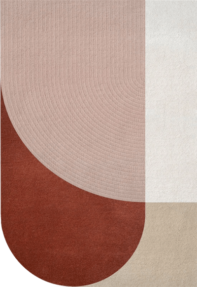 Layered Follow The Trace Pink Vloerkleed - 220 x 350 cm - Veelkleurig - Organisch - Wol - Eetkamer, Woonkamer, Slaapkamer - Geometrisch - Modern