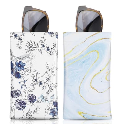 Dailygoods- Brillenkoker Zacht - Brillenkoker Hard Case - Zonnebrillenetui - PU-opbergtas - 2 Stuks - Inclusief Reinigingsdoek