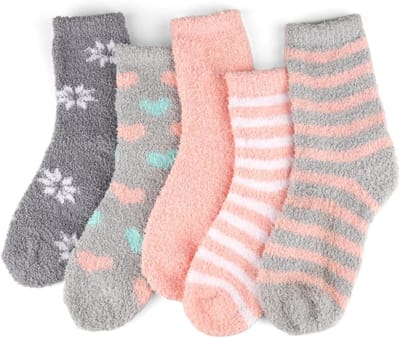 Allecta - Knuffelsokken voor dames | Wollige bedsokken van koraalfleece | Dikke wintersokken | Roze huissokken | Kerstcadeau | Meisjes
