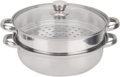 Kookgerei - Pan - Premium pot - Roestvrijstalen - Dubbele ketel - Stapelbare - Groentefornuis - Stoomboot voor het koken - 2-laags - Geschikt voor knoedelbouillon, saus, voedsel