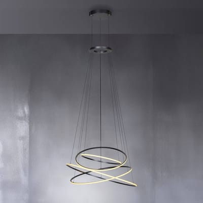 LED hanglamp PURE E-Flying Rings, mystic grey, Ø110cm, CCT