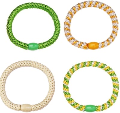 Hidzo Haarelastiek - Elastiek & Armband - Set Lime Groen/ Geel/ Creme