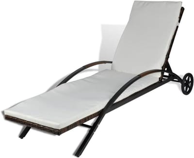 Tuin Ligstoel - Loungestoel Buiten - Ontspannen Tuinieren - Verstelbare Rugleuning - 200 cm Lengte - Bruin