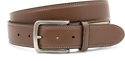 Donkere taupe heren riem - 4 cm breed - Leer - Jeans riem - Sportief - Maat 90