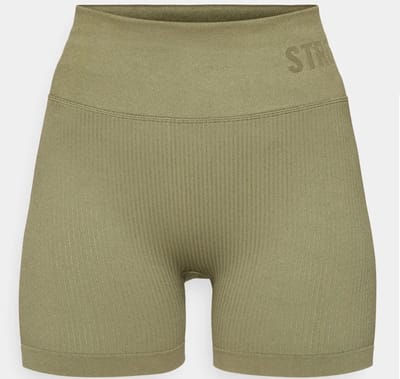 Stronger - Rib Seamless Bike Shorts - Dames - Groen - Maat L