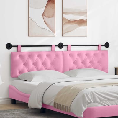 vidaXL - Hangend - hoofdbord - Roze - Stof