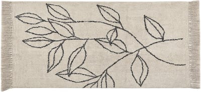 SAZLI - Laagpolig vloerkleed - Lichtbeige - 80 x 150 cm - Katoen
