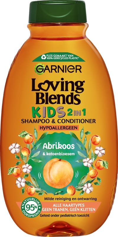 Loving Blends Kids 2IN1 Shampoo en Conditioner Abrikoos & Katoenbloesem Alle haartypes 250 ml