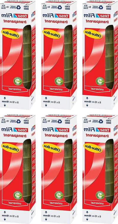 Plakband transparant - Office-box met 8 rollen, voor kantoorbenodigdheden