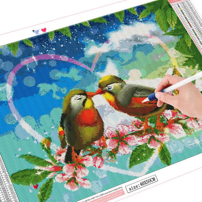 Volledige vierkante/ronde diamant schilderij papegaai diamant borduurwerk vogel kruissteek dier decor voor thuis Full Square 20X30CM
