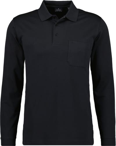 Ragman Poloshirt Soft Knit Polo Knopf Langarm
