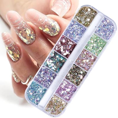 Gemengde Zeshoekige Nagel Glitter Pailletten Pailletten Flake Nail Art Polijsten Nagelverbeteringsaccessoires