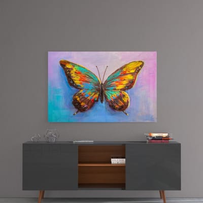 Vlinder glas schilderij