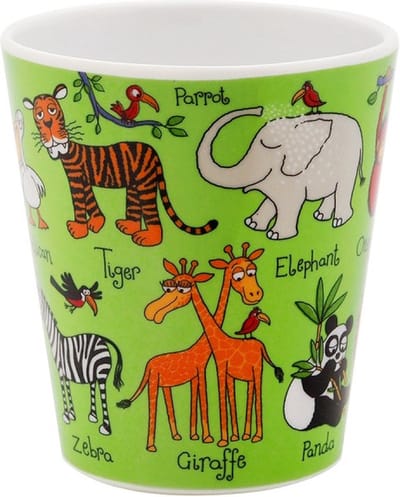heel klein Jungle dieren kinder melamine bekertje groen (8 x 7 cm) - Tyrrell Katz