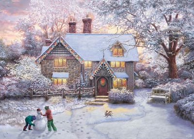 Kerst Puzzel - Legpuzzel Gingerbread - Ontspannen Huisdecoratie - Kleurrijk Thomas Kinkade Beeld - 1000 Stukjes - Multicolor