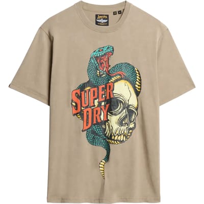 Superdry - Biker Rock ruimvallend T-shirt met afbeelding - Heren - T-shirts
