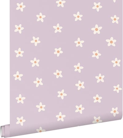 ESTAhome behang madeliefjes lila paars - 53 cm x 10.05 m - 131114
