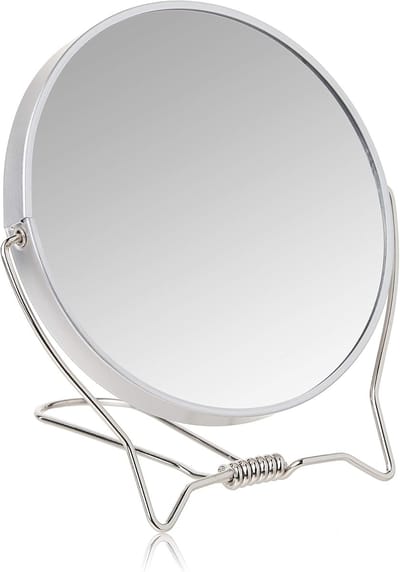 Make-up spiegel - Vergrotende spiegel - Make-up aanbrengen - Dubbelzijdig - 18 cm - Zilver