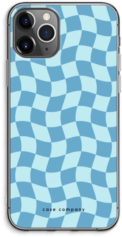Case Company® - Hoesje geschikt voor iPhone 11 Pro Max hoesje - Grid Blauw - Soft Cover Telefoonhoesje - Bescherming aan alle Kanten en Schermrand