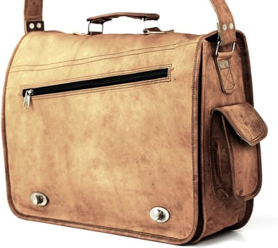 Aktetas Laptop Tas 15 inch “Arenas” 37 × 28 × 10 cm Cognac Bruin Echt Leer Businesstas - Unisex – Once Doce® Urban Chique – model nr 441