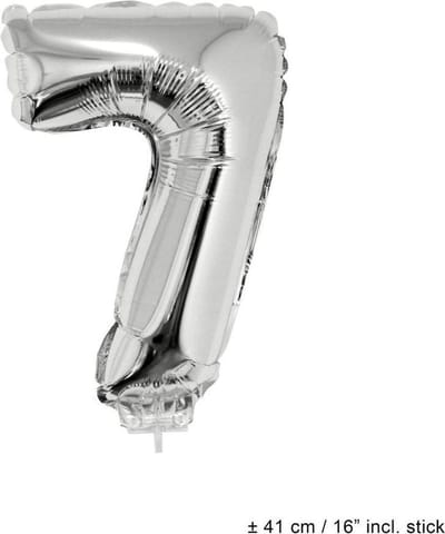 Folie opblaascijfer 7 Zilver
