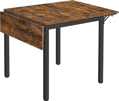 Homesy Eettafel - Inklapbare Keukentafel voor 2-4 Personen - voor Kleine Ruimtes - Vintage Bruin-Inktzwart