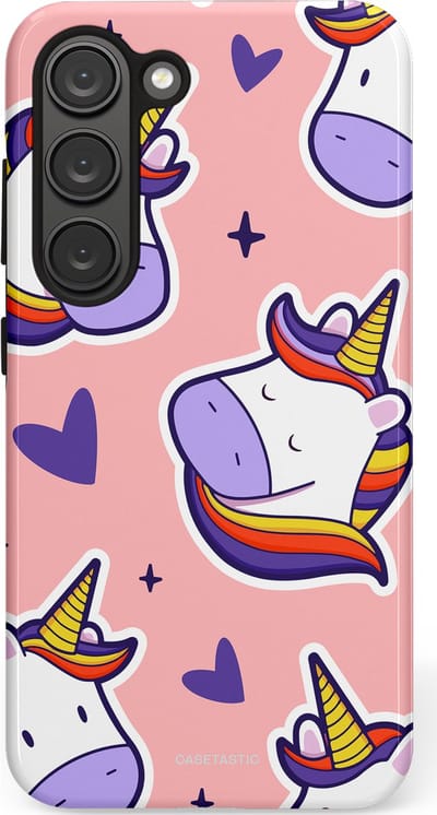 Casetastic Hoesje Geschikt voor Samsung S23 - Stijlvolle Beschermende Duo-layer Case - Unicornhart
