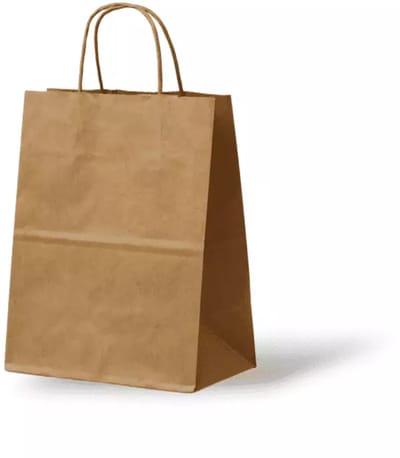 Bruine Kraft Tas (Medium) - Papieren Tassen - 24x12x31 cm - 50 Stuks