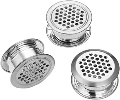 Ventilatierooster Set - Luchtrooster Afdekking - Meubels Ventileren - Dubbelzijdig Verstelbaar - 5 Stuks - Zilver