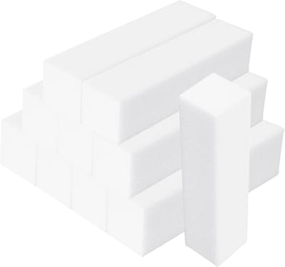 SnelShoppen - Pack van 10 Professionele Buffer Nagelblokken - Vierkante Spons Nagelbuffer voor Thuis en Salon - Wit - Voor Gel Nagels en Nagelverzorgi