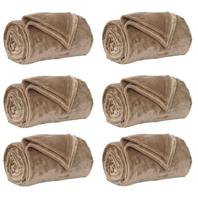 vidaXL Kleden 6 st Camel 130 x 150 cm 3.04 kg Fleece
