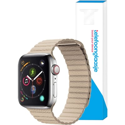 Lederen ribbel bandje Apple Watch 1/2/3/4/5/6/SE – 38/40mm - Zand