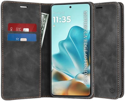 Hoesje geschikt voor Motorola Edge 60 / Edge 60 Fusion - Techsuit Confy Book Wallet Case - Zwart