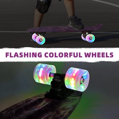 Unyqoos® Compact en kleurrijk skateboard met verlichte wielen voor kinderen en beginners