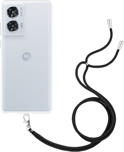 Cazy hoesje met koord geschikt voor Motorola Edge 50 Fusion (5G) Hoesje met Koord - Flexibele Case - Transparant