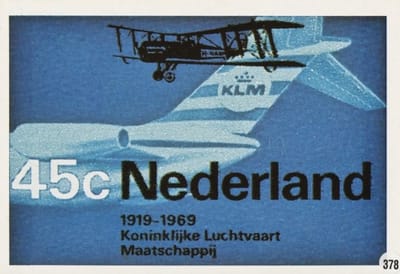 Briefkaart met afbeelding De Havilland DH-9 en Douglas DC-9 postzegel