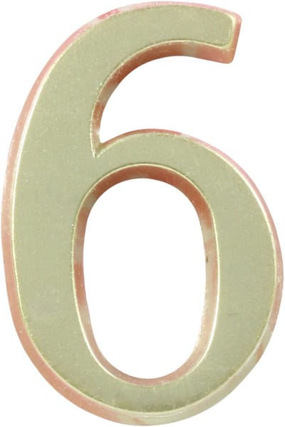 DOMINO SP "6/9" - Luxe Zelfklevend Deurnummer 50mm Nikkel - Modern Huisnummer voor Deur Brievenbus en Locker - 1 Stuk