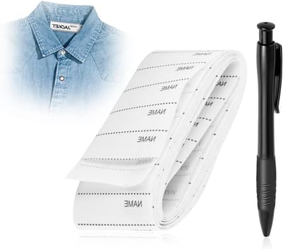 Set van 200 Wasbare Strijklabels voor Kleding, Kinderen, Kledingetiketten met Pennen, Ideaal voor Organisatie en Identificatie
