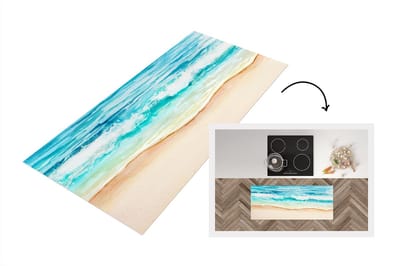 Keukenloper - Loper keuken - Strand - Golf - Zee - 120x50 cm - Keukenloper vinyl
