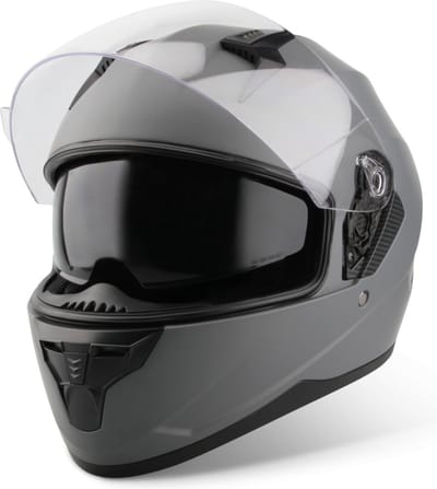 VINZ Kennet Integraalhelm met Zonnevizier - Helm vr Scooter, Motor, Brommer - Voor Heren & Dames - Titanium Grijs - XS