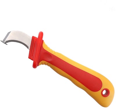NTHProducts - Insulated Electrician Knife - 1000V Veiligheid - 185 Mm - Elektrisch Werk - Isolerend Plastic - Geschikt voor Volwassenen - Sloopmes