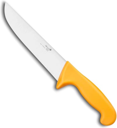 Déglon Vleesmes – 20 cm – Roestvrijstaal – Geel Handvat – Hygiënisch en Duurzaam