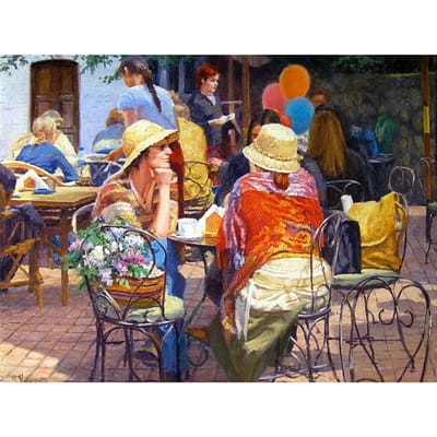 5D DIY Diamond Painting Afternoon Tea Time Borduurmozaïek Kruissteek Strass Decor 20X30CM gray