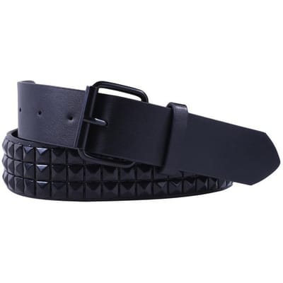 Glanzende piramide mode klinknagel riem mannen & vrouwen 's studded riem punk rock met pin gesp zwarte mode strass klinknagel 110cm zwart