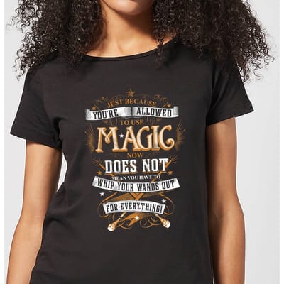 Harry Potter Whip Your Wands Out dames t-shirt - Zwart - 3XL