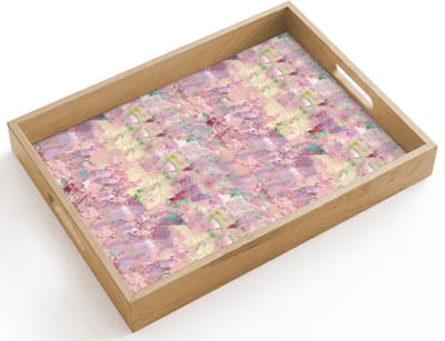 Dienblad hout 40x30 cm - Schootdienblad - Multi - Zacht - Verf - Borrelplank rechthoek - Plateau dienbladen