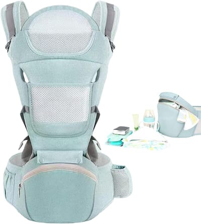 Babydrager - Kinderdrager - Reizen met baby - Lichtgewicht verstelbaar - 0 tot 36 maanden - Lichtgroen