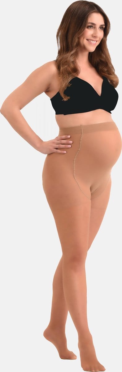 MAMSY Comfortabele Sheer Zwangerschapspanty 20den Cognac S
