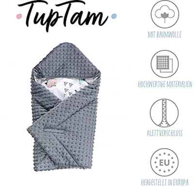 Baby Winterdeken voor Draagdoek - Grijs/Vos/Mint - One Size