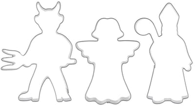 Koekjessnijders Edelstaal Duivel Kerstman Engel 3 stuks - Vormen - Uitsteekvorm - Cookie - Cutter - Uitsteekvormpjes - Koekjes - Bakken - Koekjessnijder
